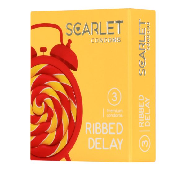 کاندوم تاخیری شیاردار اسکارلت مدل Ribbed Delay بسته 3 عددیScarlet - Ribbed Delay Condom 3pcs