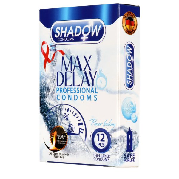 ‫کاندوم تاخیری مضاعف شادو بسته 12 عددیShadow - Max Delay Condom 12 PCS