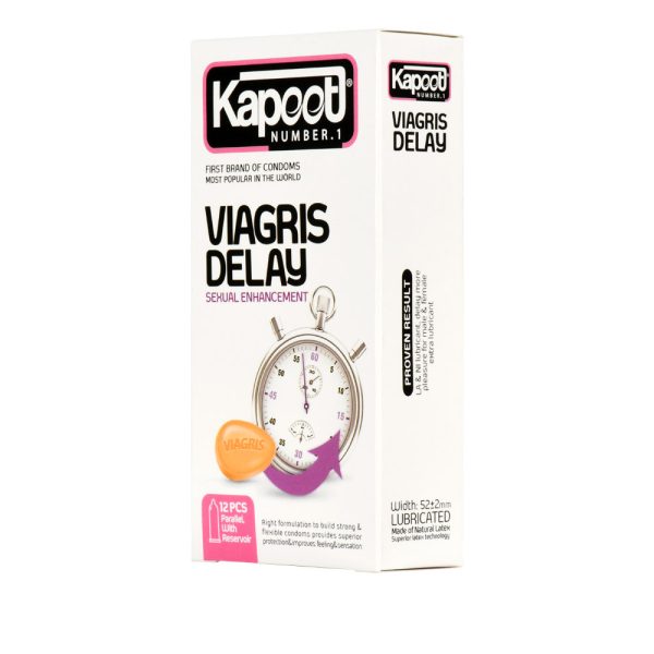 کاندوم تاخیری کاپوت مدل Viagris Delay بسته 12 عددKapoot - Viagris Delay Condoms 12 Pcs