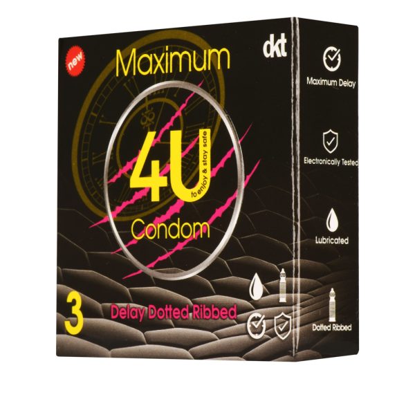 کاندوم خاردار و شیاردار فور یو مدل Maximum بسته 3 عددی4U - Maximum Condoms 3pcs