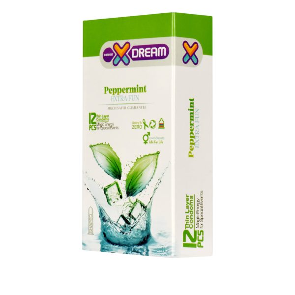 کاندوم خنک کننده نعنایی ایکس دریم بسته 12 عددیX Dream - Peppermint Condoms 12 Pcs
