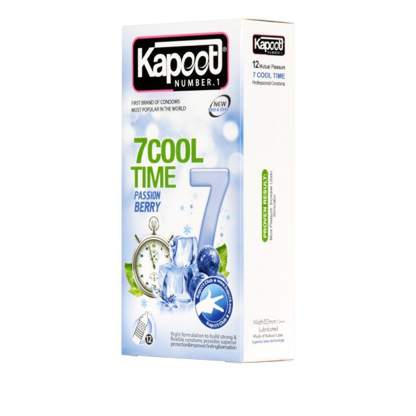 کاندوم سردکننده خاردار و شیاردار کاپوت مدل Cool Time بسته 12 عددیKapoot - 7 cool time Condoms 12 pcs