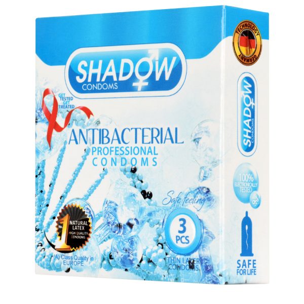 کاندوم شادو مدل Antibacterial بسته 3 عددیShadow - Antibacterial Condom 3 Pcs
