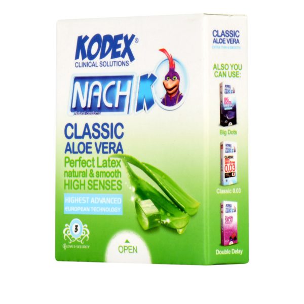 کاندوم نازک کدکس مدل Classic Aloevera بسته 3 عددیKodex - Classic Aloevera Condom 3Pcs
