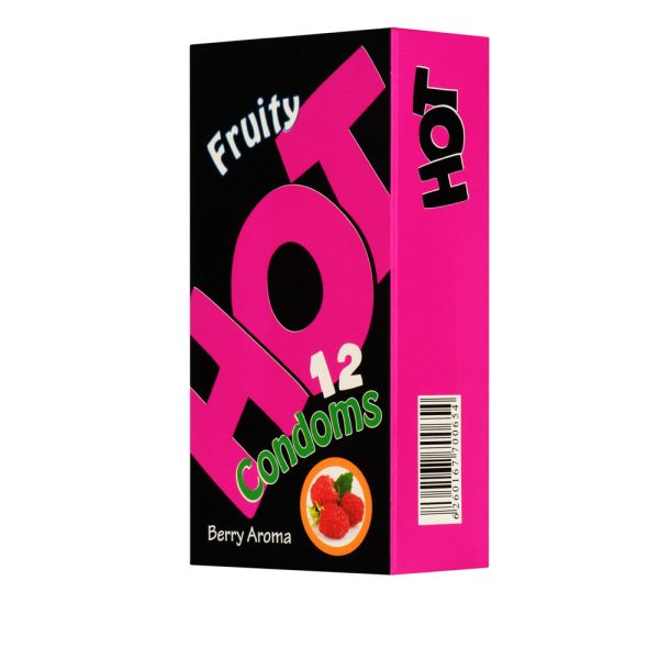 کاندوم هات مدل fruity بسته 12 عددیHot - Fruity Condoms 12 pcs